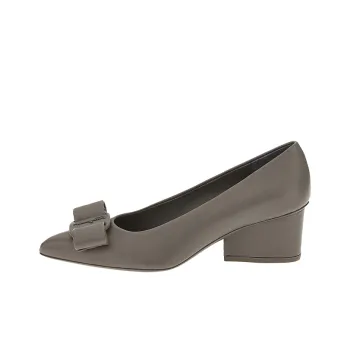 FERRAGAMO Viva Chunky Heel High Heels 5.5cm Women's Dark Gray