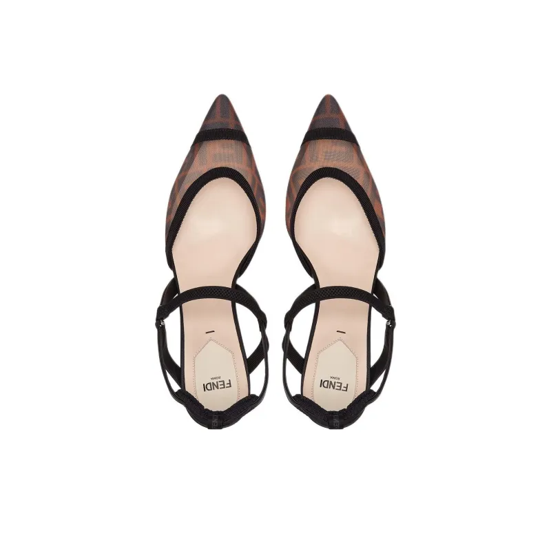 FENDI Monogrammed Pointed Toe Pumps-3