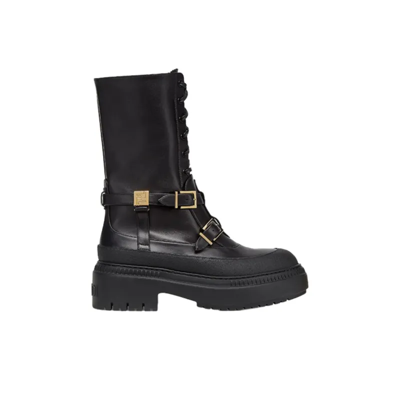 FENDI Delfina Lace Up Biker Boots Women's-1