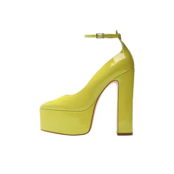 Schutz Renee Chunky Heel High Heels 14.2cm Women's Neon Green