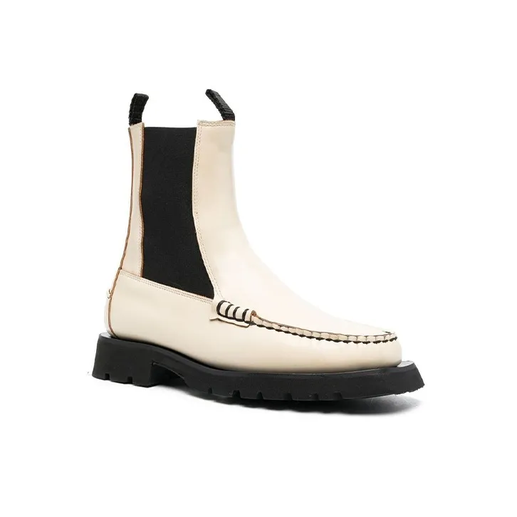 Hereu Alda Short Chelsea Boots Women's White-2