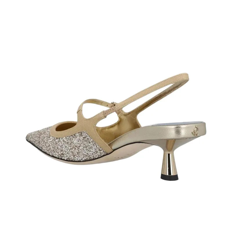 Jimmy Choo Didi Irregular Heel High Heels Women's Gold-3