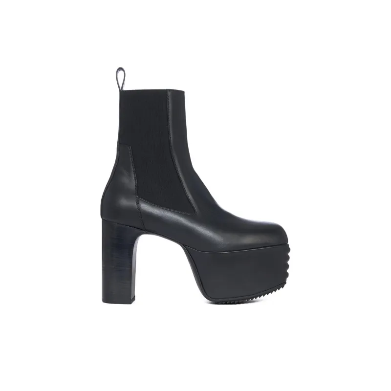 RICK OWENS Minimal Grill 195mm Leather Platform Boots-1