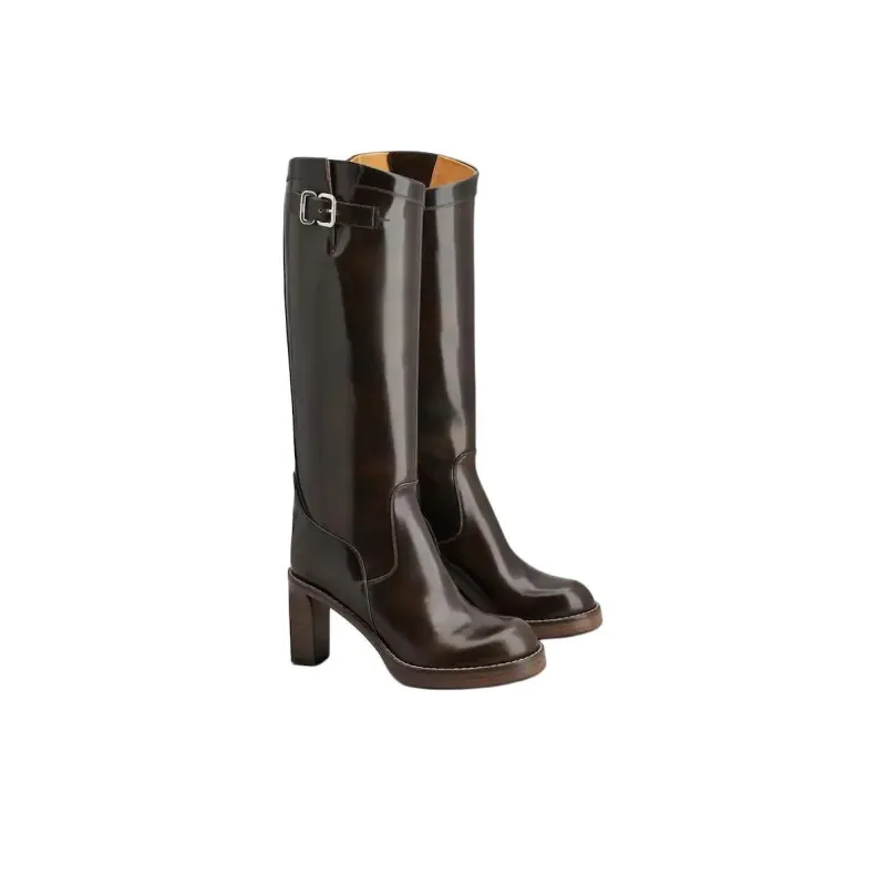TOD'S Knee high Boots 8cm Women's Brown-1