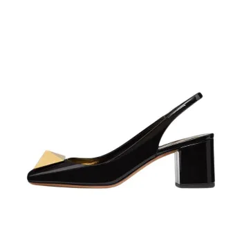 Valentino One Stud Chunky Heel High Heels Women's Black