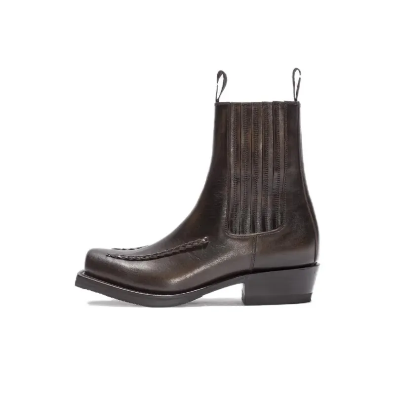 Hereu Short Chelsea Boots Women's Dark Brown-0