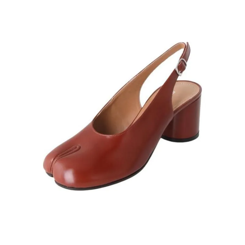 Maison Margiela Chunky Heel High Heels 7cm Women's Brown-0