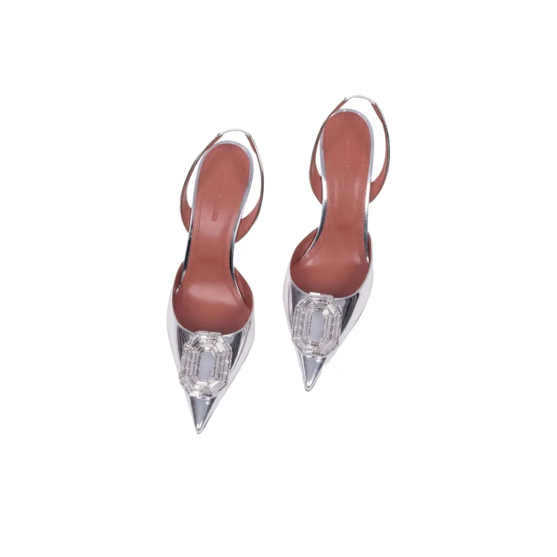 AMINA MUADDI Camelia Pointed Toe Slingback Pumps-5