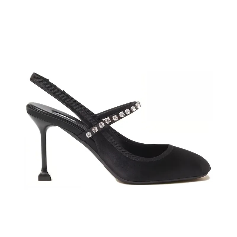 MIU MIU 85mm Crystal-embellished Satin Pumps-1