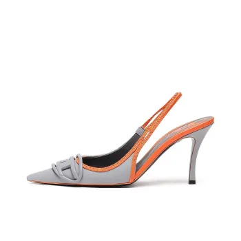 DIESEL Slim Heel High Heels 8cm Women's Gray Orange