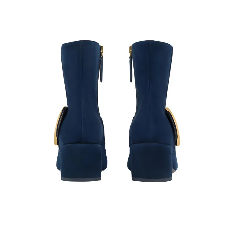 GUCCI Blondie Ankle Boots Women's Dark Blue-4