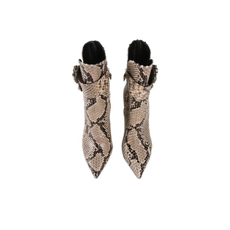 Roberto Cavalli Python-print Ankle Boots-4