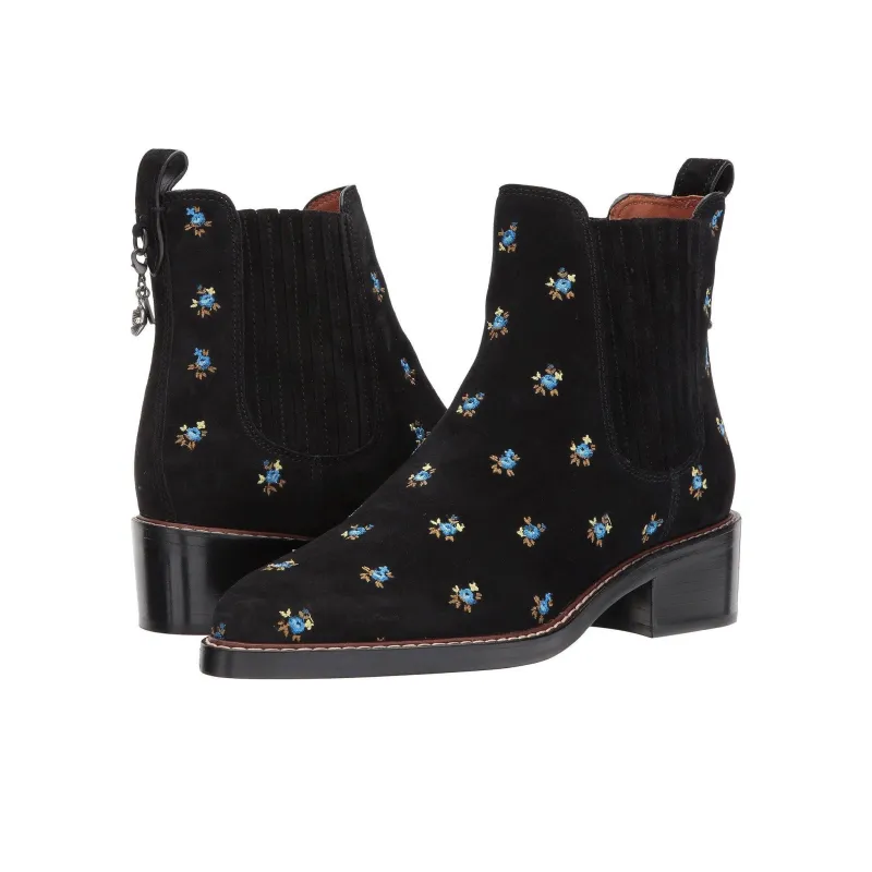 COACH Bowery Ankle-Length Chelsea Boots 3cm Women's Black-4