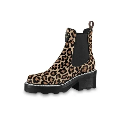 LOUIS VUITTON Short Chelsea Boots Women's DUCK low Brown
