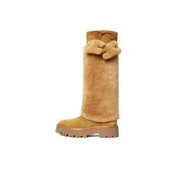 CELINE Triomphe Knee high Boots 4.5cm Women's Brown