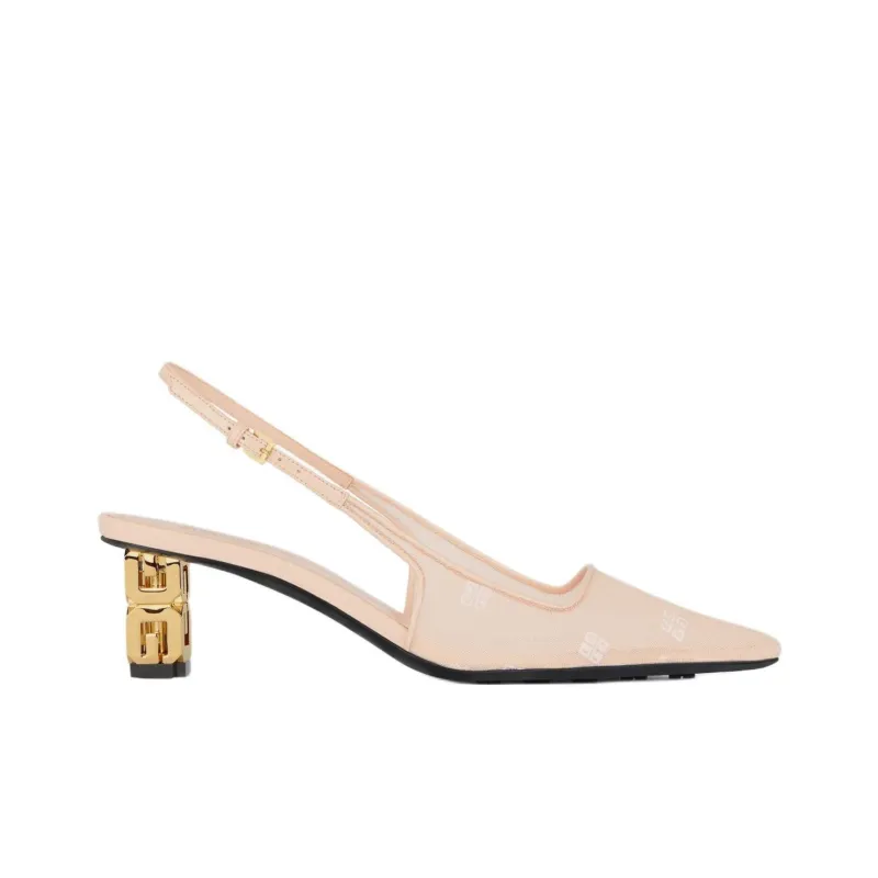 GIVENCHY G Cube Block Heel High Heels 5cm Women's Pink-1