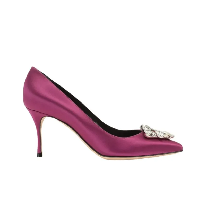 SERGIO ROSSI Godiva Slim Heel High Heels 7.5cm Women's Bright Purple-1
