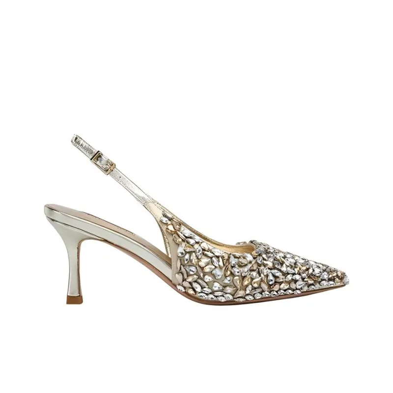 NICOLI Foligne Slim Heel High Heels 7cm Women's Gold-1