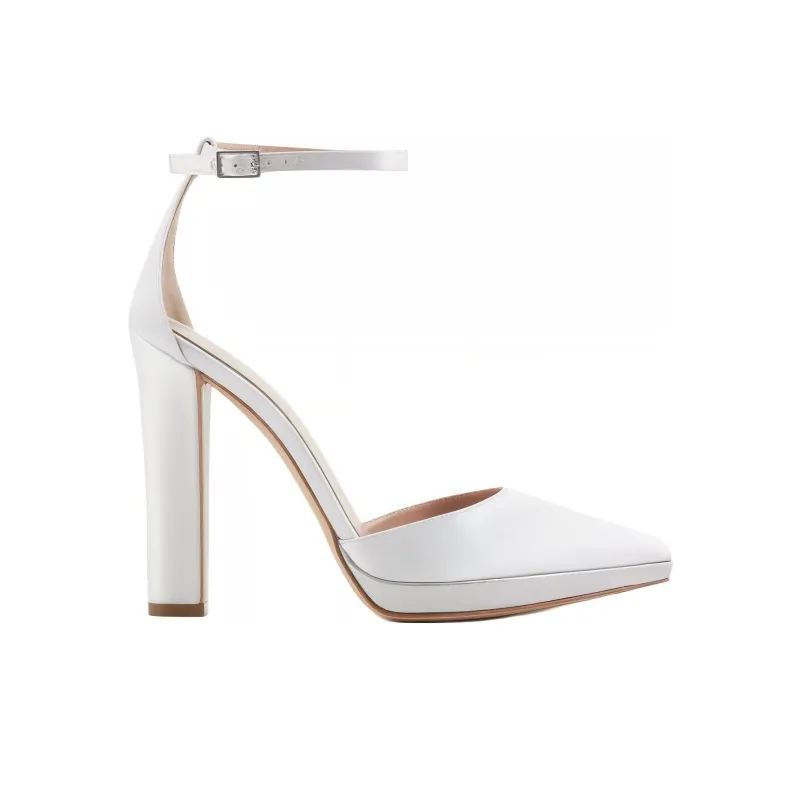 GIORGIO ARMANI Chunky Heel High Heels 11.5cm Women's White-1