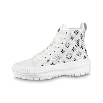 LOUIS VUITTON Lv Squad Ankle Sneakers 'White With Crystal Monogram' Women's