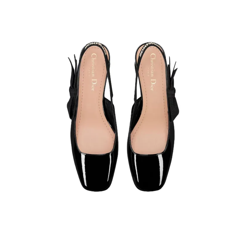 DIOR Miss Dior Chunky Heel High Heels 4cm Women's Black-4