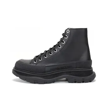 Alexander McQueen Tread Slick Lace Up Boot Triple Black Leather