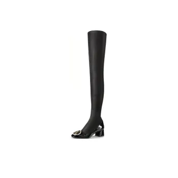 LOUIS VUITTON Madeleine High Top Logo Boots 'Black' Women's