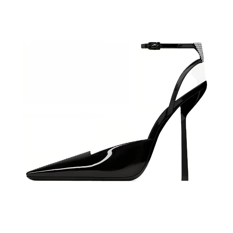 SAINT LAURENT Anouk 115mm Leather Slingback Pumps-0