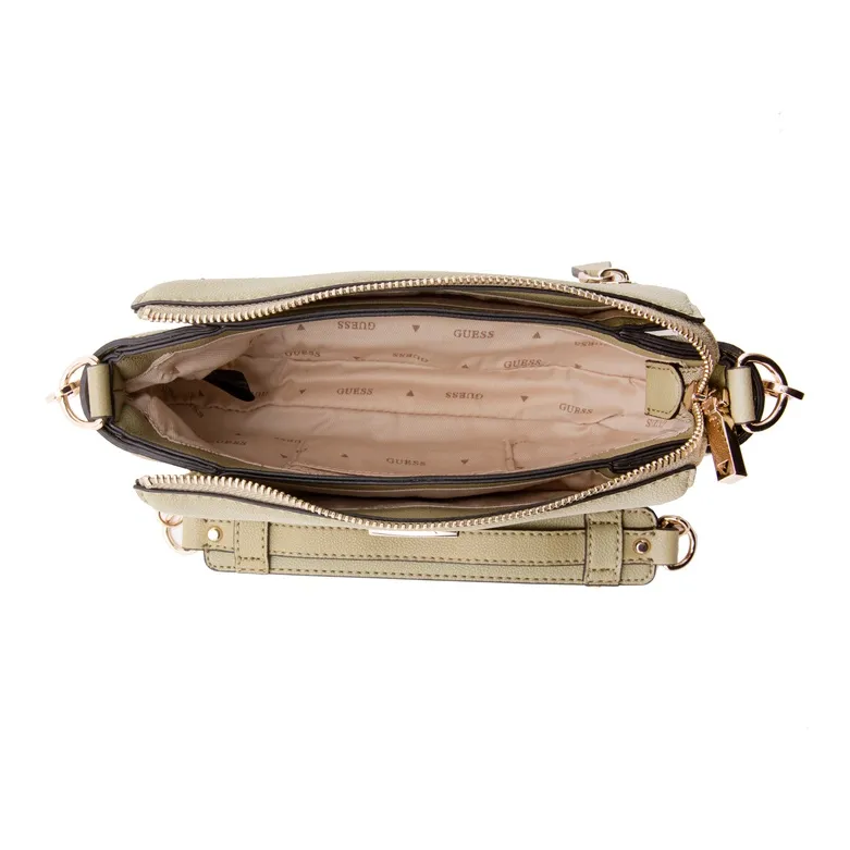GUESS Artificial Leather Shoulder Bag Women's White/Light Brown-7