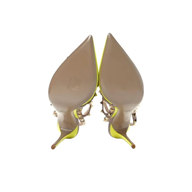 Valentino Slim Heel High Heels Women's Yellow-4