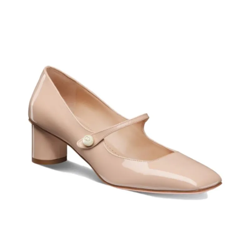 DIOR Jolie Dior Chunky Heel High Heels 5cm Women's Pink-2