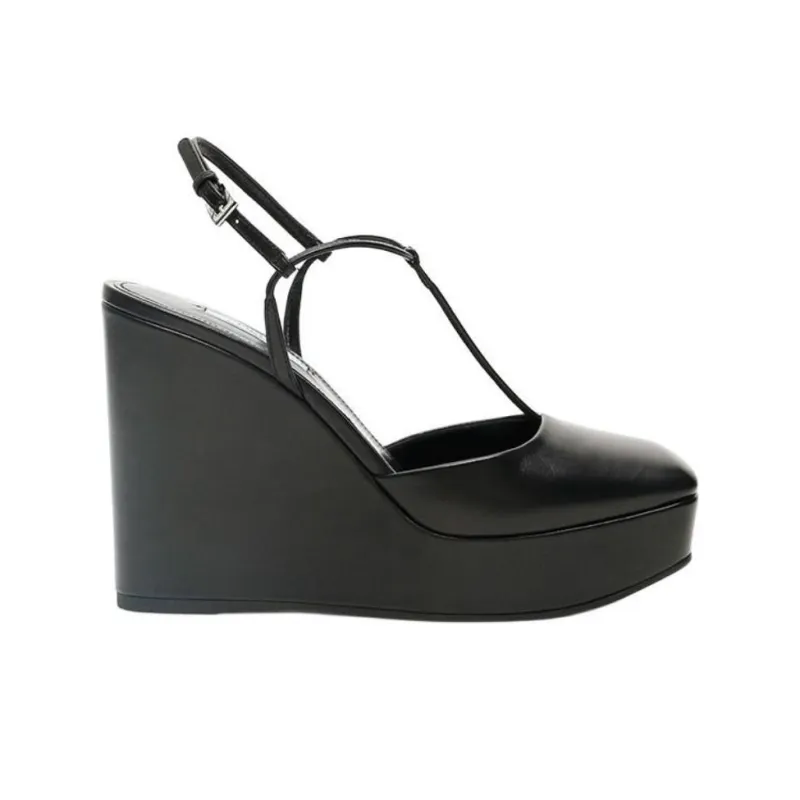 PRADA Wedge Heel High Heels Women's Black-1