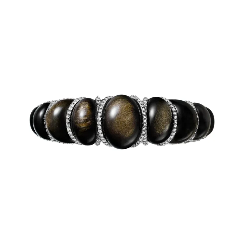 CARTIER Platinum Bangles Unisex Black-1
