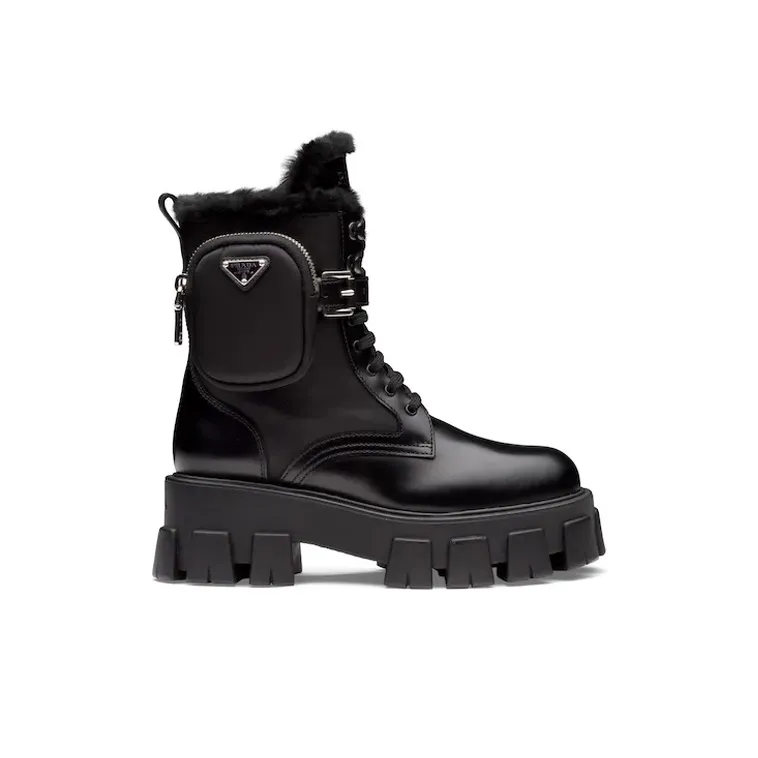 PRADA Monolith Ankle Boots Women's Black-1