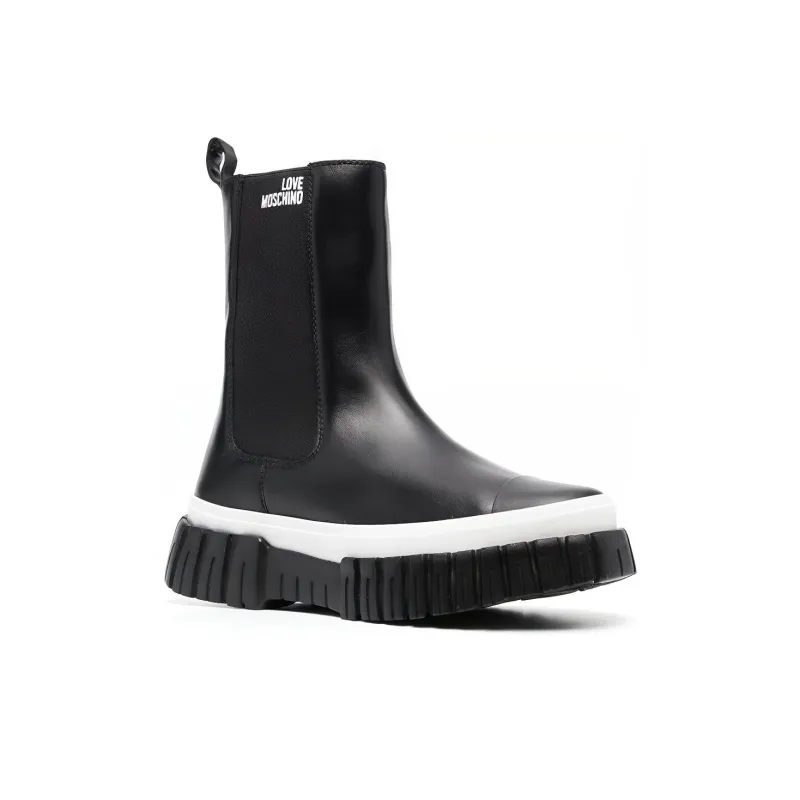 LOVE MOSCHINO Logo-print Chelsea Boots-1