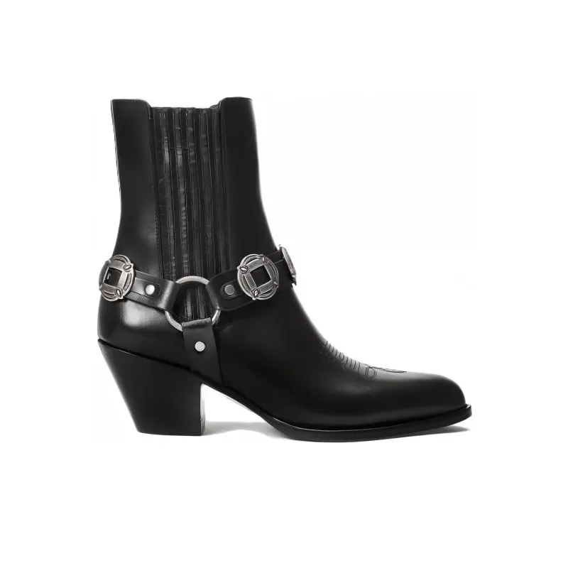 Polo Ralph Lauren Harness Short Chelsea Boots 6.5cm Women's Black-1