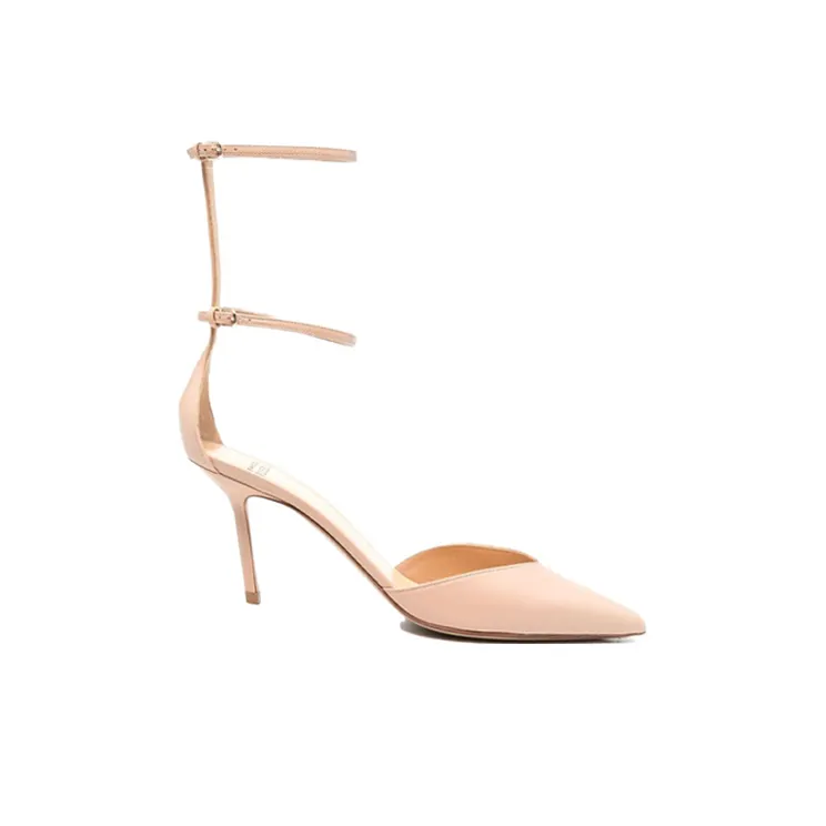FRANCESCO RUSSO Double-strap 75mm Leather Pumps-2