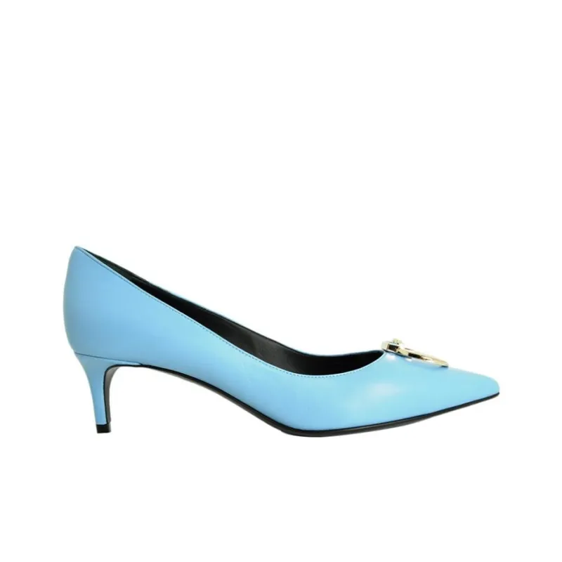 VERSACE Slim Heel High Heels 5cm Women's Light Blue-1