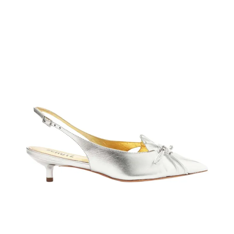 Schutz Zane Slim Heel High Heels 5cm Women's Silver-1