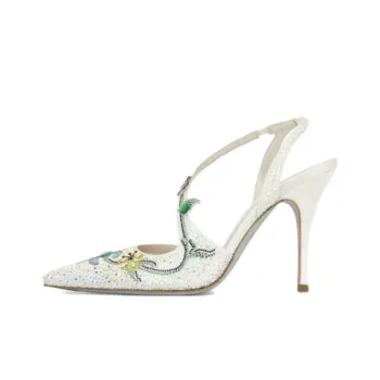 RENE CAOVILLA Flora Slim Heel High Heels Women's White