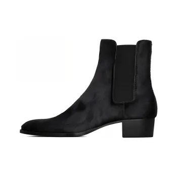 SAINT LAURENT Wyatt Short Chelsea Boots Men's Pitch Black