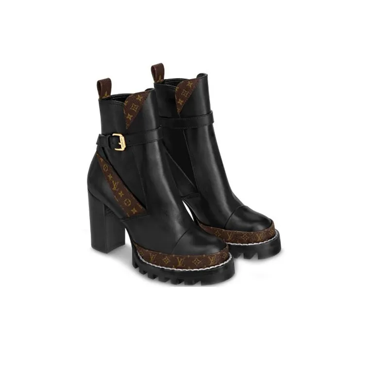 LOUIS VUITTON Star Trail Ankle-Length Boots Women's Black-3
