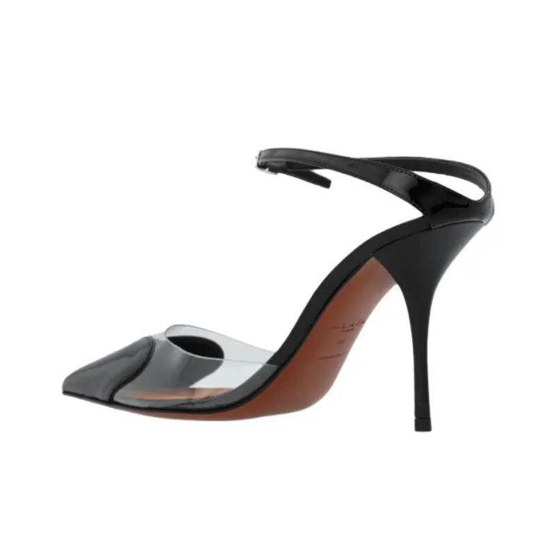 Alaia Slim Heel High Heels 10cm Women's Black-4