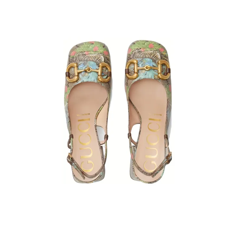 GUCCI Tiger Year Collection Chunky Heel High Heels Women's Ebony-2