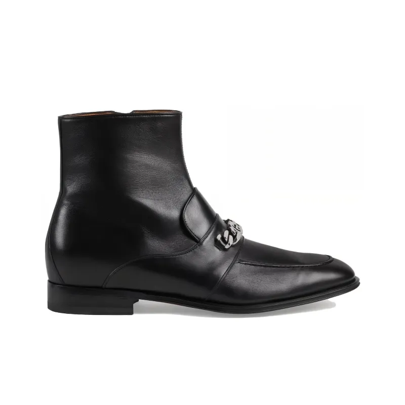 GUCCI Ankle Boots Men Black-1