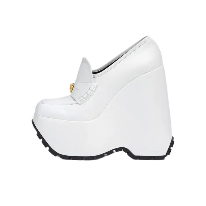 VERSACE Triplatform Loafers Women's White-0