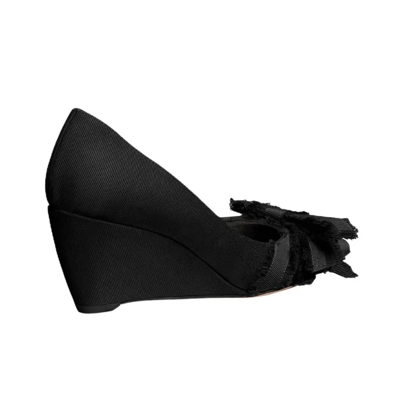 DIOR Adiorable Wedge Heel High Heels 6.5cm Women's Black-3