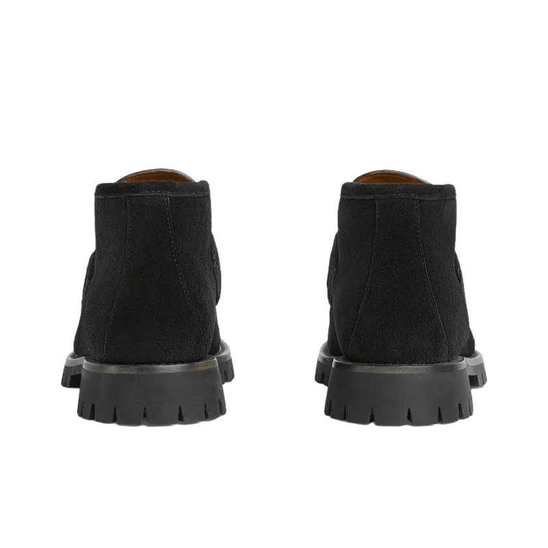 GUCCI Horsebit Ankle Boots Women's Black-4