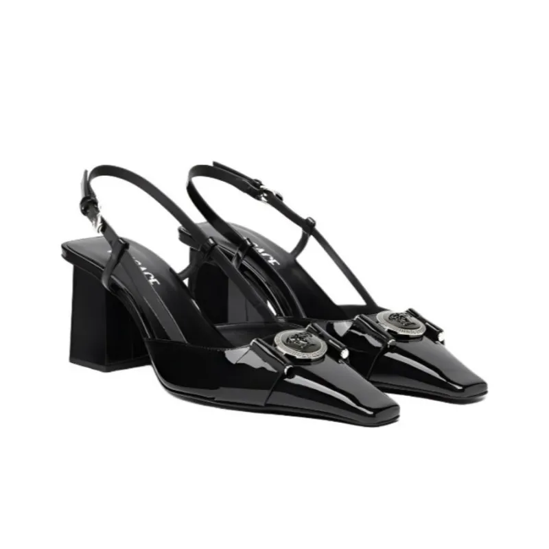 VERSACE Medusa Head Leather Pumps-2
