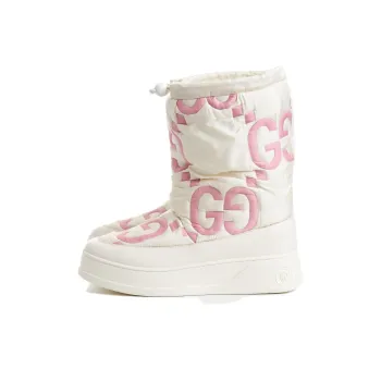 GUCCI Women's Maxi Gg Boot 'White Pink Matelassé' Women's